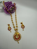 Ganesha Temple Jewelry Set – Red/Green Stone