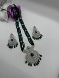 CZ Classic Pendant Set with Rhodium Plating