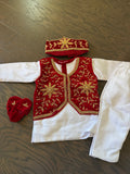 Boy Pasni Set Traditional Kids Kurta Set with Embroidered Vest & Topi