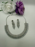 Crystal Leaf Statement Necklace & Earring Set