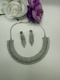 Crystal Leaf Statement Necklace & Earring Set