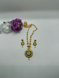 Ganesha Temple Jewelry Set – Red/Green Stone
