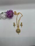 Ganesha Temple Jewelry Set – Red/Green Stone