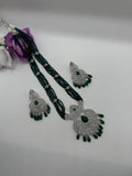 CZ Classic Pendant Set with Rhodium Plating