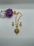 Ganesha Temple Jewelry Set – Red/Green Stone