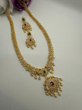 Cubic Zirconia South Indian Necklace Set with Gold Plating