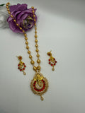 Ganesha Temple Jewelry Set – Red/Green Stone