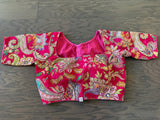 Hand-Embroidered Rajasthani Silk Blouse – Size 34