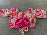 Hand-Embroidered Rajasthani Silk Blouse – Size 34