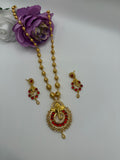 Ganesha Temple Jewelry Set – Red/Green Stone