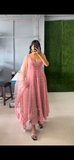 Elegant Pink Embroidered Anarkali Set with Dupatta