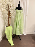 Pastel Green Embroidered Anarkali Set with Dupatta & Bottom
