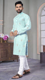 LATEST ROYAL LINEN EMROIDERY WITH SEQUENCE WORK KURTA PAYJAMA