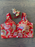 Embroidered Saree Blouse with Tassel Dori