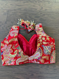 Embroidered Saree Blouse with Tassel Dori