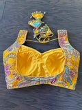 Embroidered Saree Blouse with Tassel Dori