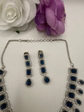 Royal Blue Statement Necklace & Earring Set