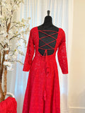 Elegant Red Anarkali Suit Set with Dupatta