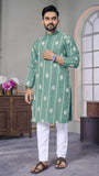 LATEST ROYAL LINEN EMROIDERY WITH SEQUENCE WORK KURTA PAYJAMA