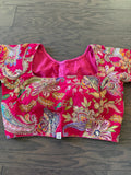 Hand-Embroidered Rajasthani Silk Blouse – Size 34