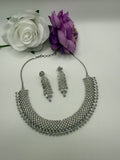 Crystal Leaf Statement Necklace & Earring Set