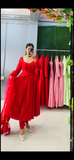Elegant Red Anarkali Suit Set with Dupatta