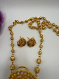 Traditional gold-tone temple jewelry set