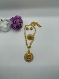 Traditional gold-tone temple jewelry set