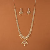 Cubic Zirconia South Indian Necklace Set with Gold Plating