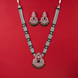 CZ Classic Pendant Set with Rhodium Plating